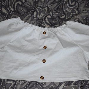 White off the shoulder crop top